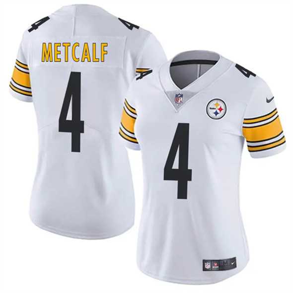 Women%27s Pittsburgh Steelers #4 DK Metcalf White 2025 Vapor Stitched Jersey Dzhi->philadelphia eagles->NFL Jersey